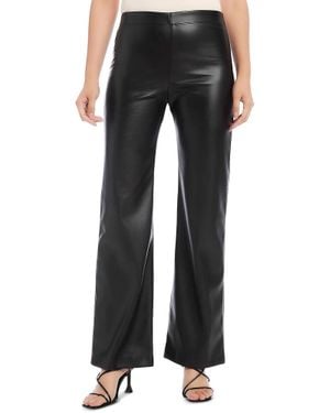 Karen Kane Wide Leg Faux Leather Pants - Black