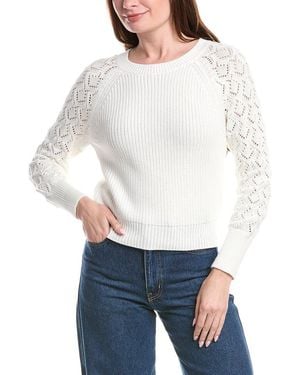 Isla Daniela Pointelle Sleeve Top - White