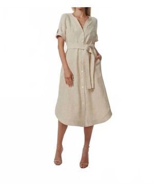 Gilner Farrar Helena Floral Jacquard Midi Dress - Natural