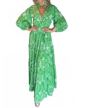 Feather & Find Kaiema V-Neck Dress - Green