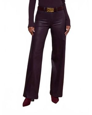 L'Agence Scottie Coated Wide Leg Pants - Blue