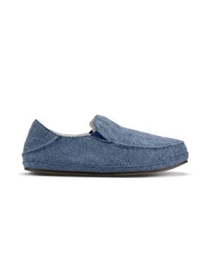 Olukai Nohea Hulu Terry Cloth Slippers - Blue