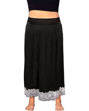 On The Plus Side Embroidered Maxi Skirt - Black