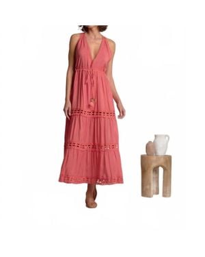 Elan Sleeveless Vneck Dress - Red