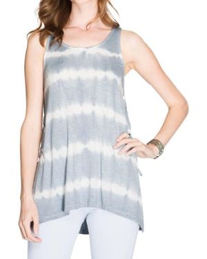 She + Sky Tie Dye Slub Knit Tank - Blue