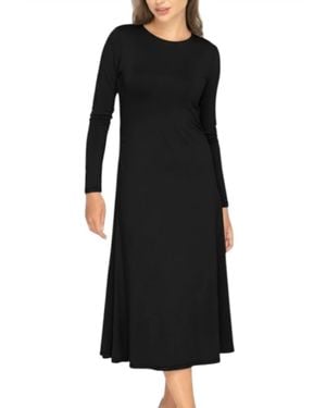 KMW Bamboo Jersey Side Ruched Dress - Black
