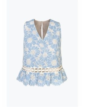 Adelyn Rae Krissa Embroidered Top - Blue