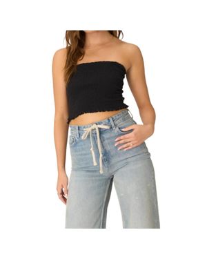 Project Social T Golden Hour Smocked Tube Top - Black