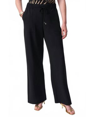 Joseph Ribkoff Woven Pull On Wide Leg Pants - Black