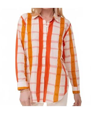 spartina 449 Aida Relaxed Button Down Shirt - Orange