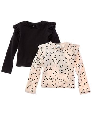 Splendid 2Pk Ruffle Shirt - Black