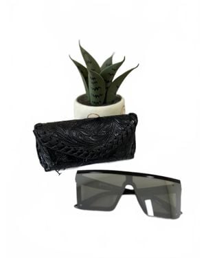 American Darling Leather Sunglasses Case - Black