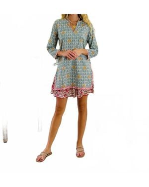 Just Darviny V-Neck Tunic Shirt - Blue