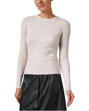 White + Warren Lurex Shine Ribbed Top - White