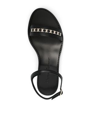Ferragamo Ferragamo Tiny Vara Bow Appliqué Trim Sandals - Black