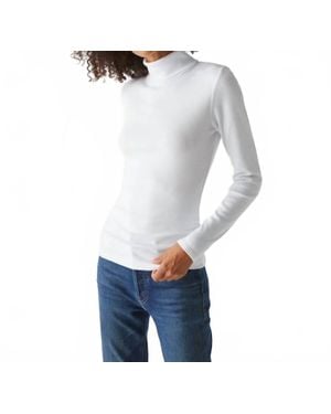 Michael Stars Beck Ruched Turtleneck Sweater - White