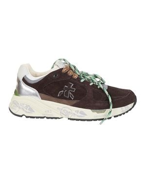Premiata Dark Mased Suede Metallic Sneakers - Gray