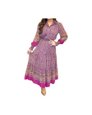 Karlie Floral Chiffon Maxi Dress - Purple