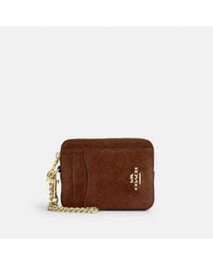 COACH Zip Card Case - Brown