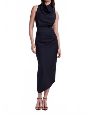 Smythe Asymmetrical Mid Rise Midi Skirt - Blue