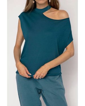 RTA Axel Cotton Cashmere Top - Blue