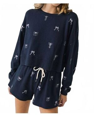 Chaser Brand Tossed Bows Sweatshirt - Blue