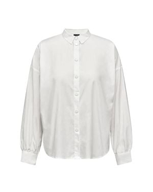 NÜ Scalloped Edge Lace Back Button Down Shirt - White