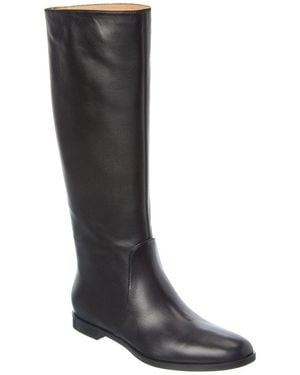 Sergio Rossi Chevallier Leather Knee-High Boot - Black