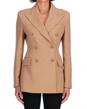 Ermanno Scervino Double Breasted Cady Jacket - Natural