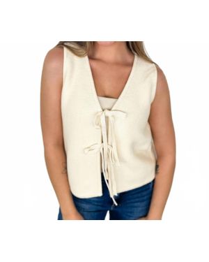 Miou Muse Finishing Touch Cotton Cropped Vest - Blue