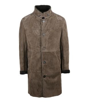 GMS-75 Structured Shearling Coat - Brown