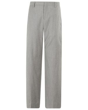 BRIGLIA Pearl Straight-Leg Pants With Classic Features - Gray