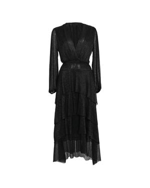 ganni future mesh dress Ganni Women's Marl Mesh Draped Knot Detailing Long Dress, Goji Berry (Red), Size