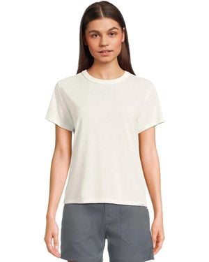 Prana Cozy Up Top Soft Short Sleeve Crew Neck Pullover Gbo2105 - White