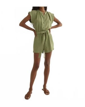 Bella Dahl Split Detail Romper - Green