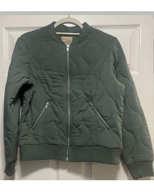 Chaser Brand Quilted Cropped Bomber Jacket - Green