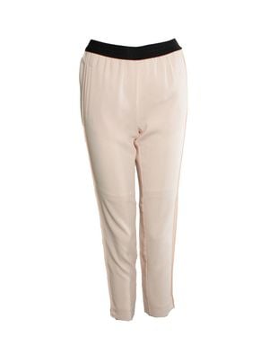 Maje Praline Pantalon With Waist Belt - Natural