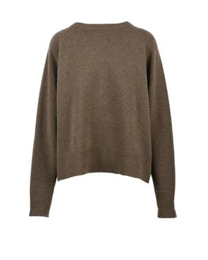 HOD Loose Knit Wool Sweater With Crewneck Design - Brown