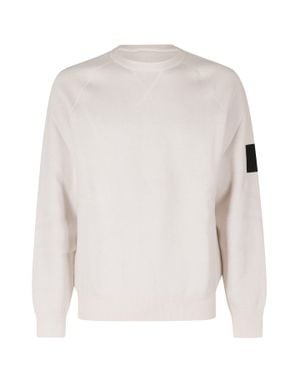 OUTHERE Woodveil Raglan Sleeves Wool-Cotton Sweater - White