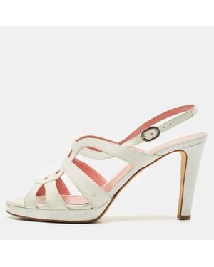 Sergio Rossi Leather Slingback Sandals - Pink