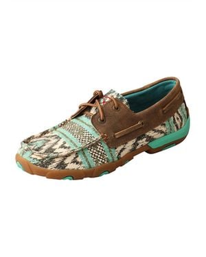 Twisted X Boat Shoe Drivng Moccasin - Green