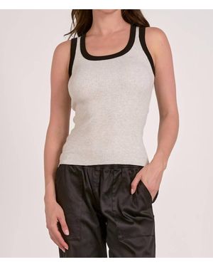 Elan Contrast Trim Rib Tank - Multicolor