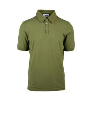 Alpha Studio Military Cotton Elastane Stretch Polo Shirt - Green