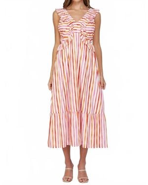 Fate Sorbet Striped Maxi Dress - Pink