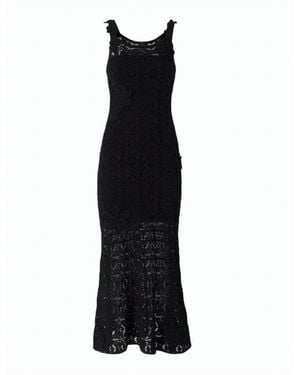 Pinko Juncus Crochet Flower Maxi Dress - Black