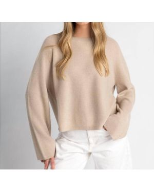 Archer Cashmere Sienna Ribbed Wide Sleeve Sweater - Natural