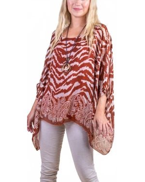Gigi Moda Seta Unica Kaftan Top - Red