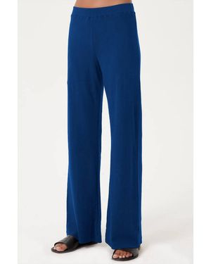 Goldie Pointelle Flare Sweatpants - Blue