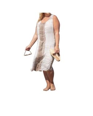On The Plus Side Sunniva Print Sleeveless Sundress - Natural