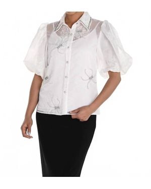 FRANK LYMAN Sparkling Woven Blouse - White
